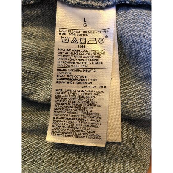 OOAK Upcycled Old Navy Denim Cami Tank Adjustable Straps Handmade Large Texts - Picture 8 of 9